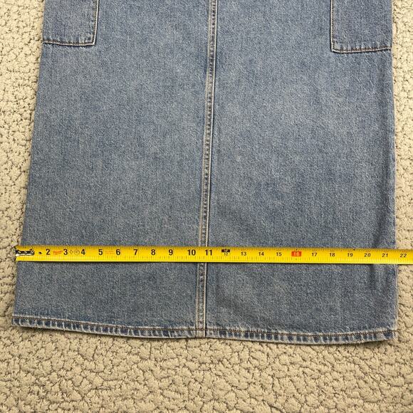 Levi's Premium Ankle Denim Column Cargo Skirt Women's Size 28 Medium Wash Blue - Picture 9 of 10